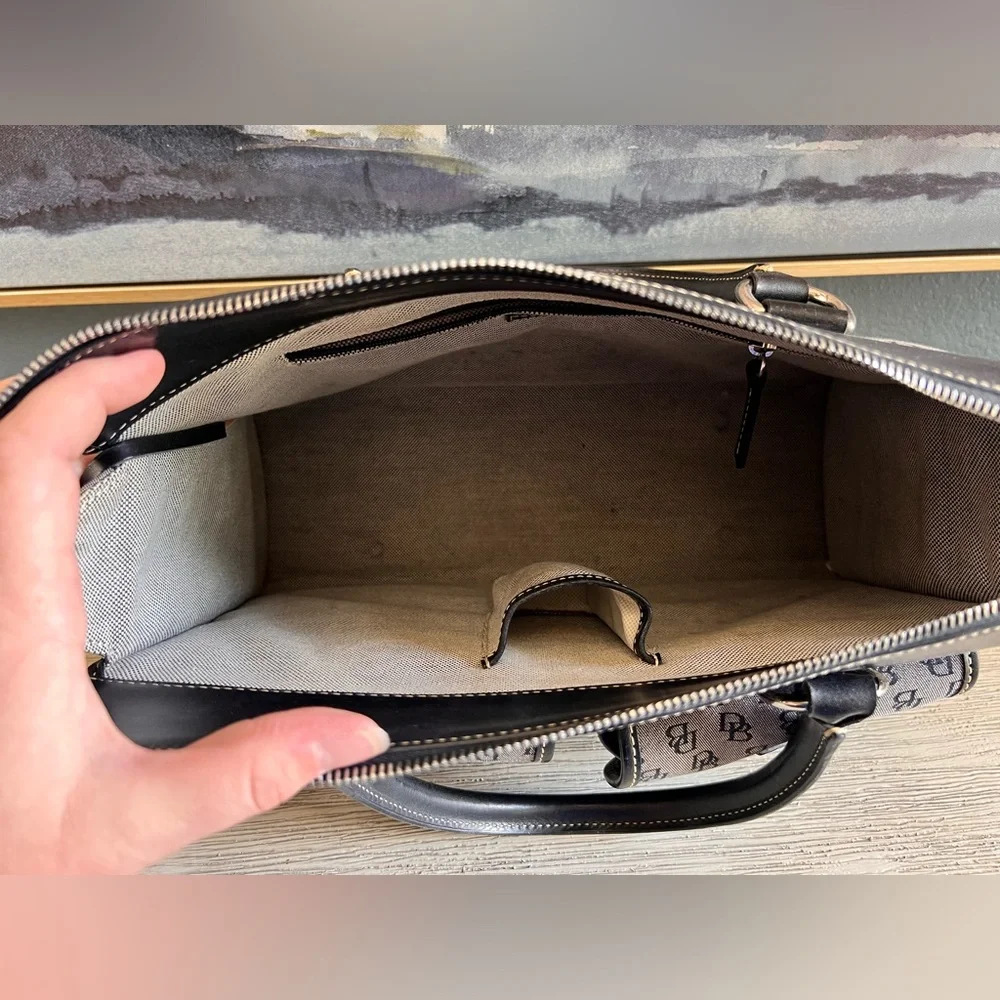 Dooney & Bourke Black Monogram Satchel with Pouches